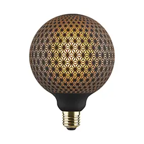 Ampoule LED à filament Tatoo E27 130lm 6W blanc chaud ⌀12,8 cm noir