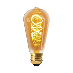 Ampoule LED à filament spirale spéciale E27 450lm 8W blanc chaud ⌀6,7 cm ambrée