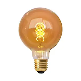 Ampoule LED à filament spirale globe E27 450lm 8W blanc chaud ⌀12,8 cm ambrée