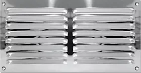 Grille d'aération inox Autogyre à persiennes sans moustiquaire 190 x 100 mm