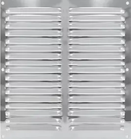 Grille d'aération inox Autogyre à persiennes sans moustiquaire 200 x 200 mm