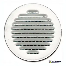 Grille d'aération métal Autogyre à persiennes avec moustiquaire blanche Ø80 mm