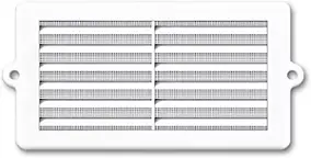 Grille d'aération PVC pour menuiserie Autogyre à persiennes avec moustiquaire blanche 130 x 61 mm