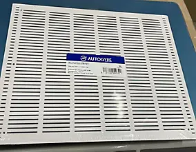 Grille d'aération PVC Autogyre extra-plate avec moustiquaire blanche 220 x 180 mm