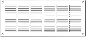 Grille d'aération PVC Autogyre extra-plate avec moustiquaire blanche 251 x 108 mm