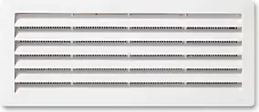 Grille d'aération PVC Autogyre à persiennes avec moustiquaire blanche 230 x 85 mm