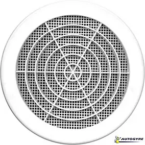 Grille d'aération PVC Autogyre avec moustiquaire blanche Ø 182 mm