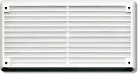 Grille d'aération PVC Autogyre avec moustiquaire blanche 165 x 86 mm