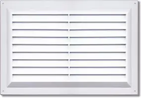 Grille d'aération PVC Autogyre avec moustiquaire blanche 260 x 165 mm