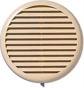 Grille d'aération PVC Autogyre à persiennes avec moustiquaire sable Ø 80 à 125 mm
