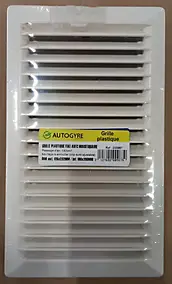 Grille d'aération PVC Autogyre avec moustiquaire blanche 100 x 200 mm