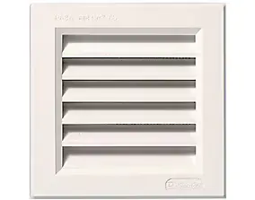 Grille d'aération PVC Autogyre à encastrer avec moustiquaire 176 x 176 mm