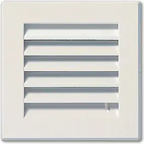 Grille d'aération PVC Autogyre à persiennes blanche réglable 140 x 140 mm