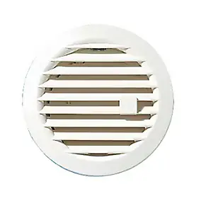 Grille d'aération PVC Autogyre à encastrer réglable blanche ø100mm