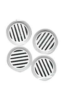 Grille d'aération PVC Autogyre à persiennes blanche Ø40 mm, 4 pièces