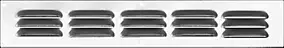 Grille d'aération aluminium Autogyre à persiennes avec moustiquaire brut 300 x 50 mm