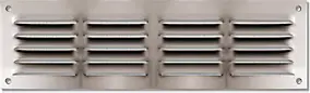 Grille d'aération aluminium Autogyre à persiennes avec moustiquaire brut 240 x 70 mm