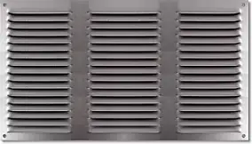 Grille d'aération aluminium Autogyre à persiennes avec moustiquaire brut 300 x 200 mm