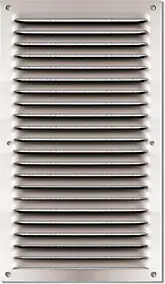 Grille d'aération aluminium Autogyre à persiennes avec moustiquaire brut 140 x 250 mm