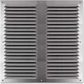Grille d'aération aluminium Autogyre à persiennes avec moustiquaire anodisé 250 x 250 mm