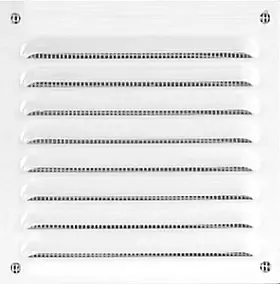 Grille d'aération aluminium Autogyre à persiennes avec moustiquaire blanche 100 x 100 mm