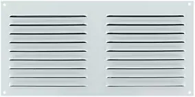 Grille d'aération aluminium Autogyre à persiennes avec moustiquaire blanche 300 x 150 mm