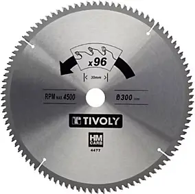 Lame de scie circulaire bois dur Tivoly ø300 x 30, 96 dents