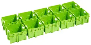 Lot de 10 boîtes à sceller sur cloison pleine, 75x75 mm Prof. 40 mm