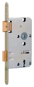 Serrure à encastrer de type Alsace pour porte intérieure droite axe 55 mm en acier