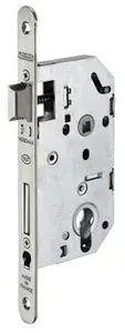 Serrure à encastrer pour porte d'entrée axe 50 mm réversible