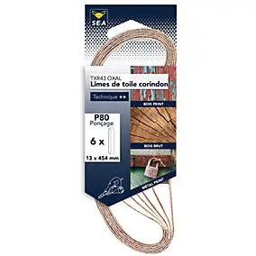 Lime abrasive corindon 13 x 454 mm grain 80, lot de 6