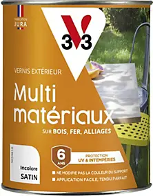 Vernis extérieur multi-matériaux V33 incolore satin 0.25L