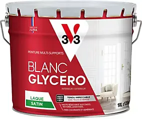Laque glycéro multi-support V33 satin blanc 10L