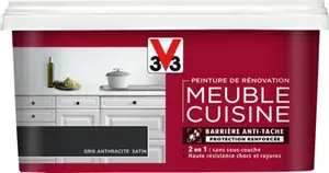 Peinture de rénovation meubles cuisine acrylique satin gris anthracite 2 L