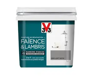 Peinture de rénovation faïence et lambris acrylique satin gris loft 0,75 L