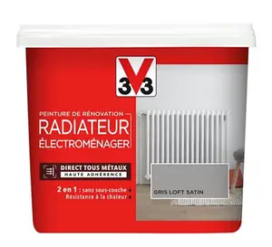 Peinture de rénovation radiateur et électroménager acrylique satin gris galet 0,75 L