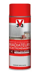 Aérosol de peinture de rénovation radiateur et électroménager acrylique satin tendre gris 400 ml