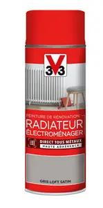 Aérosol de peinture de rénovation radiateur et électroménager acrylique satin gris galet 400 ml
