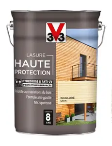 lasure bois extérieur incolore satinée 5 L
