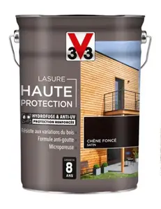 lasure bois extérieur ton chêne foncé satinée 5 L