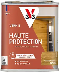 Vernis bois extérieur haute protection V33 chêne moyen satin 250ml