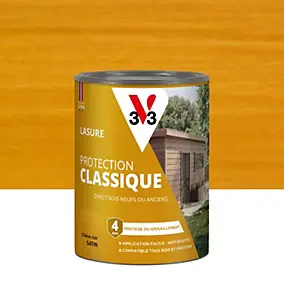 Lasure extérieure Haute Protection Protection Classique V33 chêne clair satin 750ml