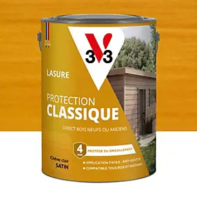 Lasure extérieure Haute Protection Protection Classique V33 chêne clair satin 5L