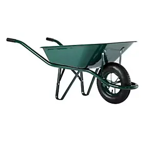 Brouette roue pneumatique Ø.380 mm, cuve en acier peinte, capacité 90 L, Haemmerlin Prems
