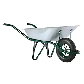 Brouette roue pneumatique Ø.380 mm, cuve en acier galvanisé, capacité 90 L, Haemmerlin Prems