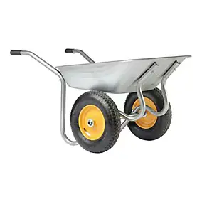 Brouette roue pneumatique Ø.400 mm, cuve en acier galvanisé, capacité 90 L, Haemmerlin Start Twin
