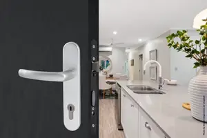 Ensemble de porte entraxe 165 mm avec serrure pour cylindre "budget 165 tcy"