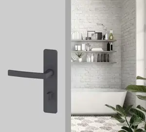 Ensemble poignée de porte "Koya" avec serrure à condamnation - Entraxe 195 mm