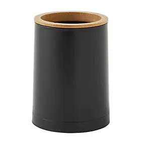 Gobelet de salle de bains noir et bambou, Future Home Prima