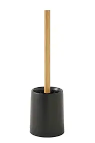 Brosse WC et pot, noir et bambou, Future Home Prima